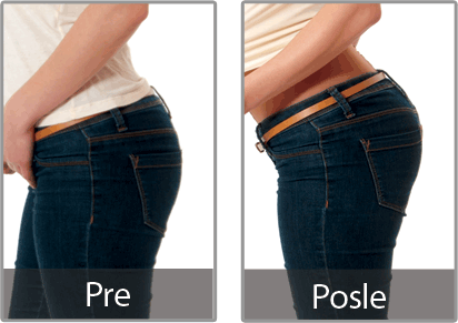 PushUp donji ves sa silikonskim umecima ispod farmerki pre i posle
