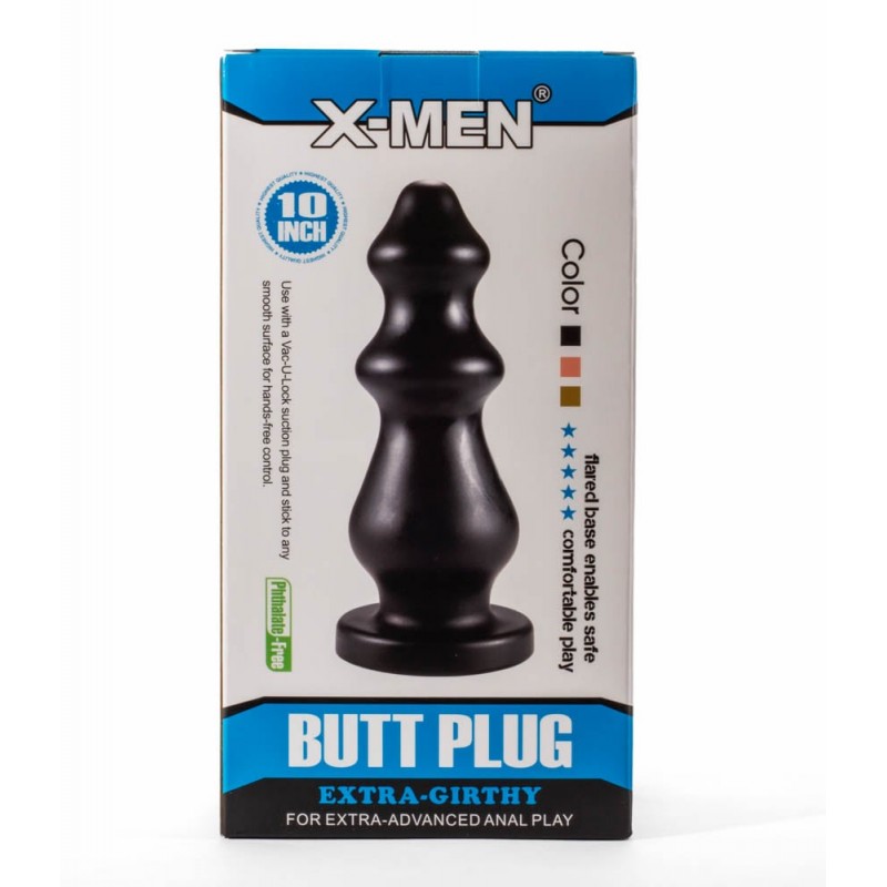 X-Men 10inch Extra Girthy Butt Plug Bl XMEN000165