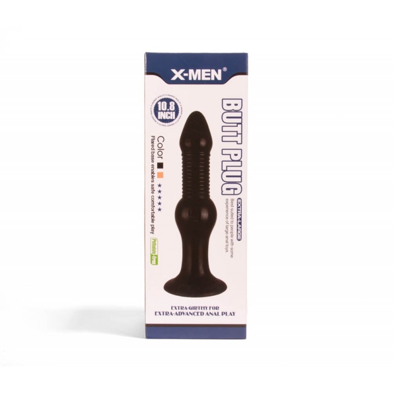 X-MEN 10.8 inch Butt Plug Black XMEN1206