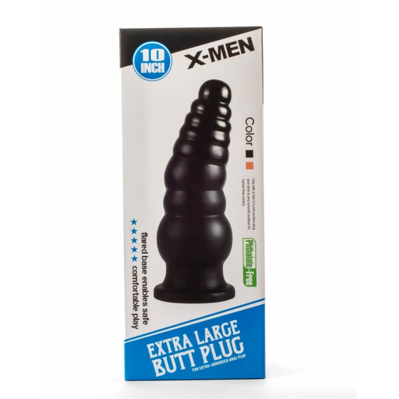 X-Men 1inch Extra Large Butt Plug Black II  XMEN000183
